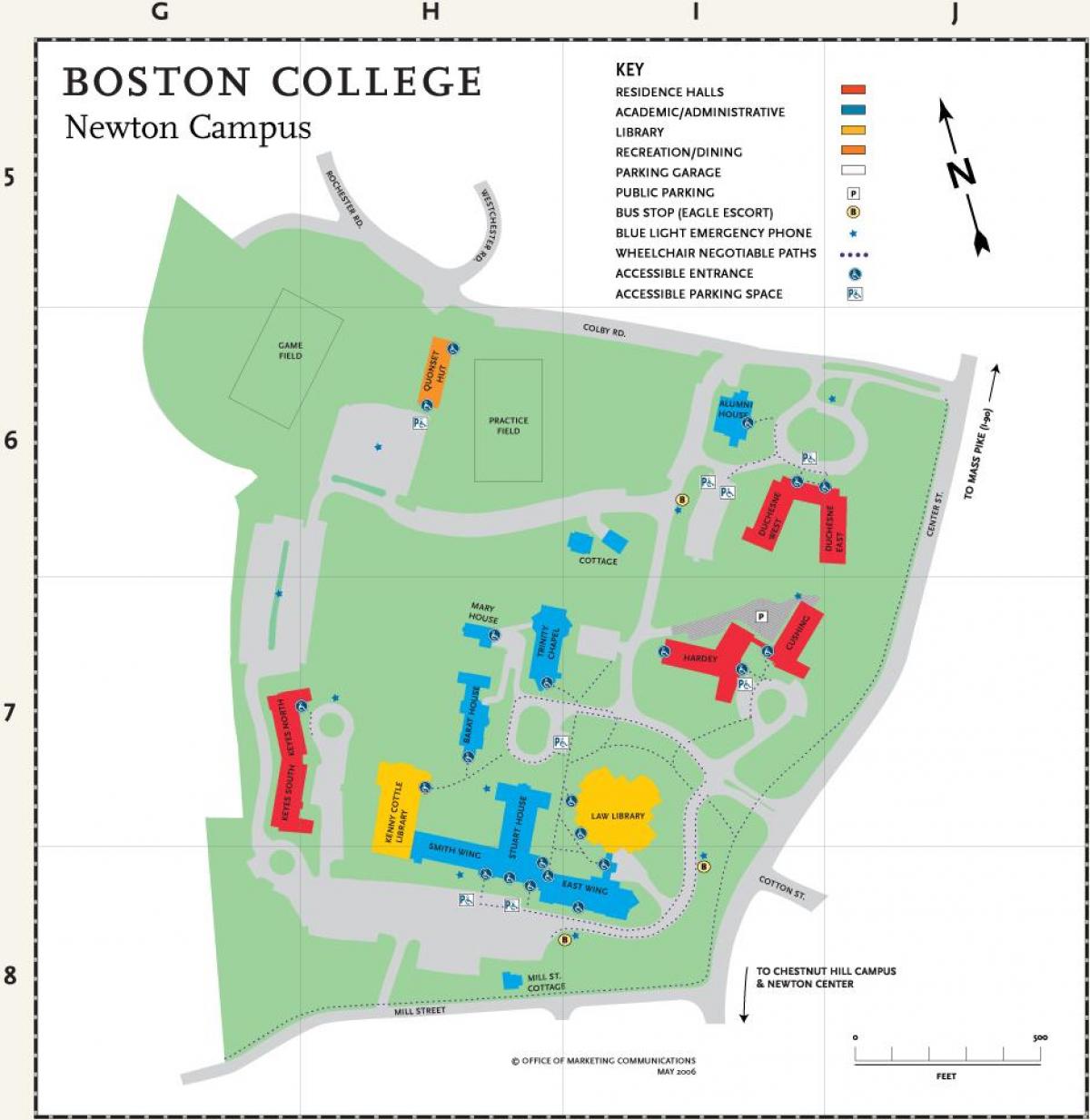 mapa na Bostonski koledz