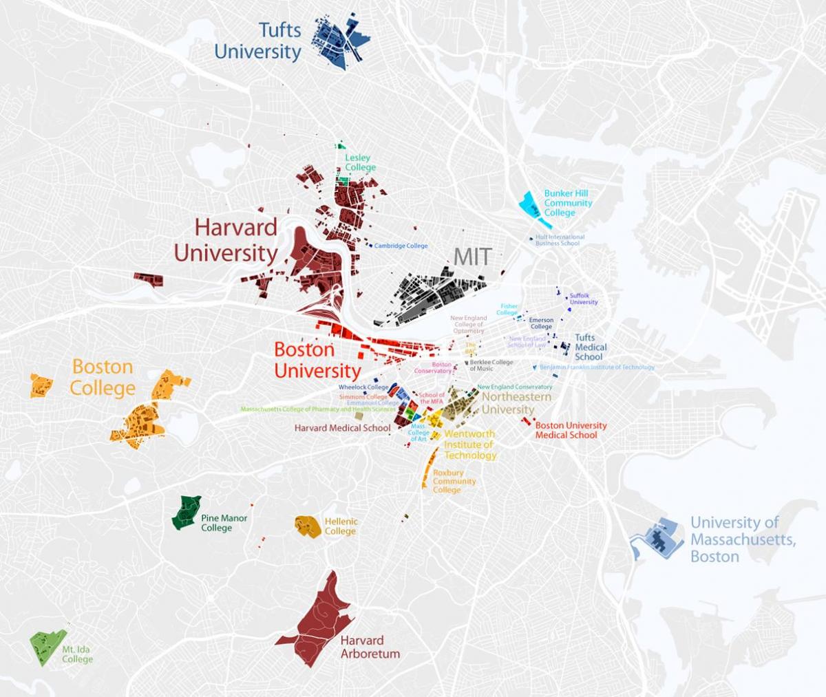 mapa na Bostonskom univerzitetu