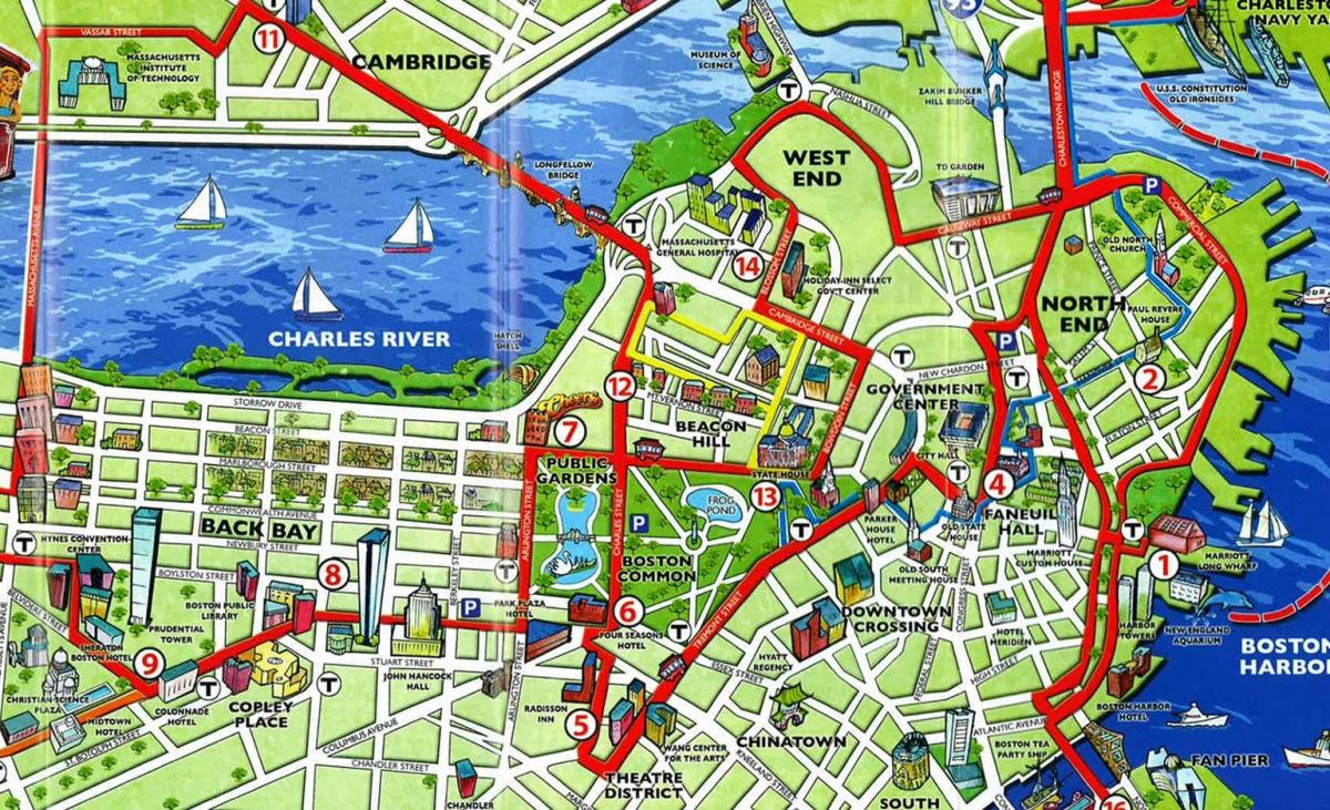 turističke mapu Bostonu
