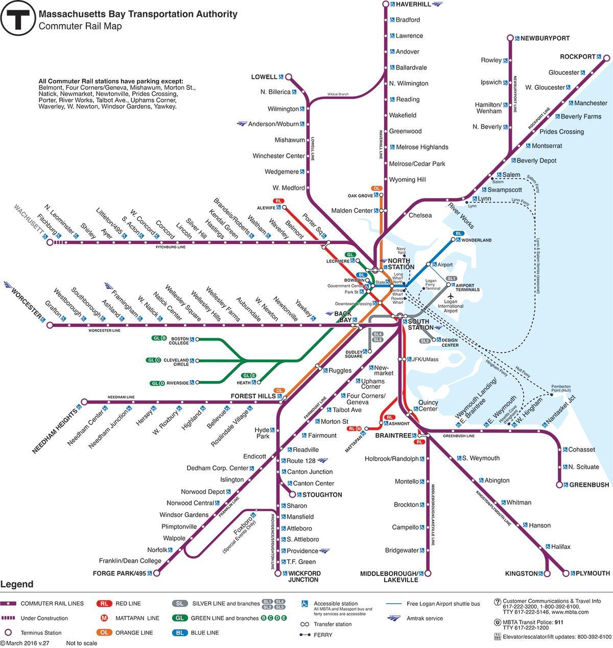 Bostonu stanici mapu