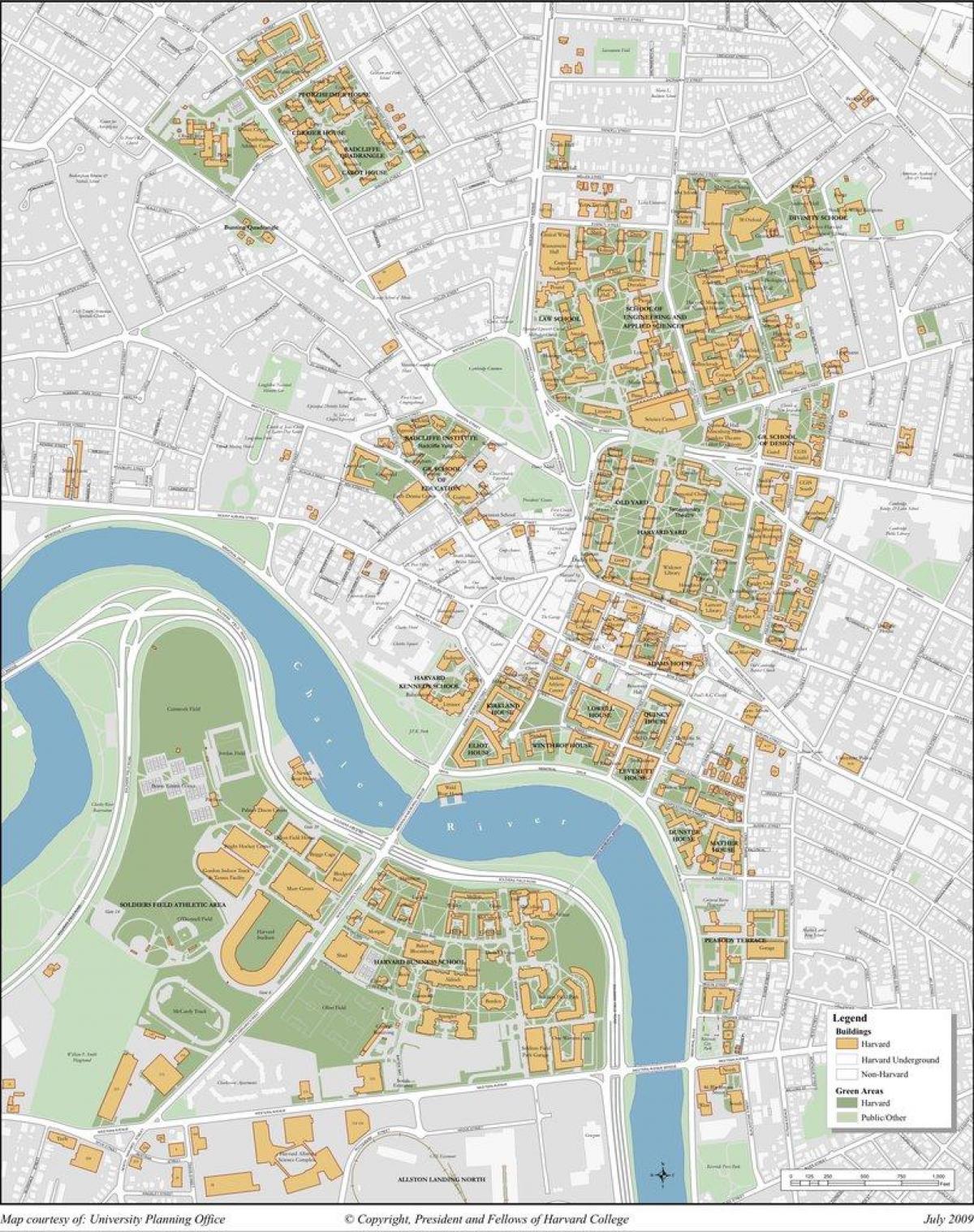 Harvard univerzitet kampusu mapu