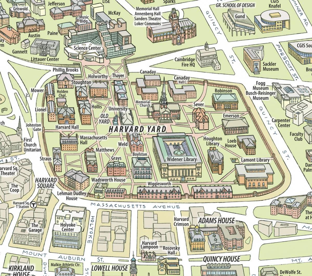 mapa na Harvardu