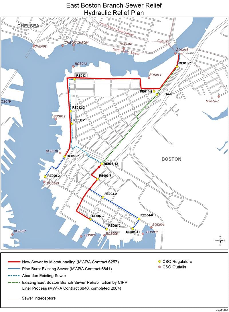 mapa istočni Boston,