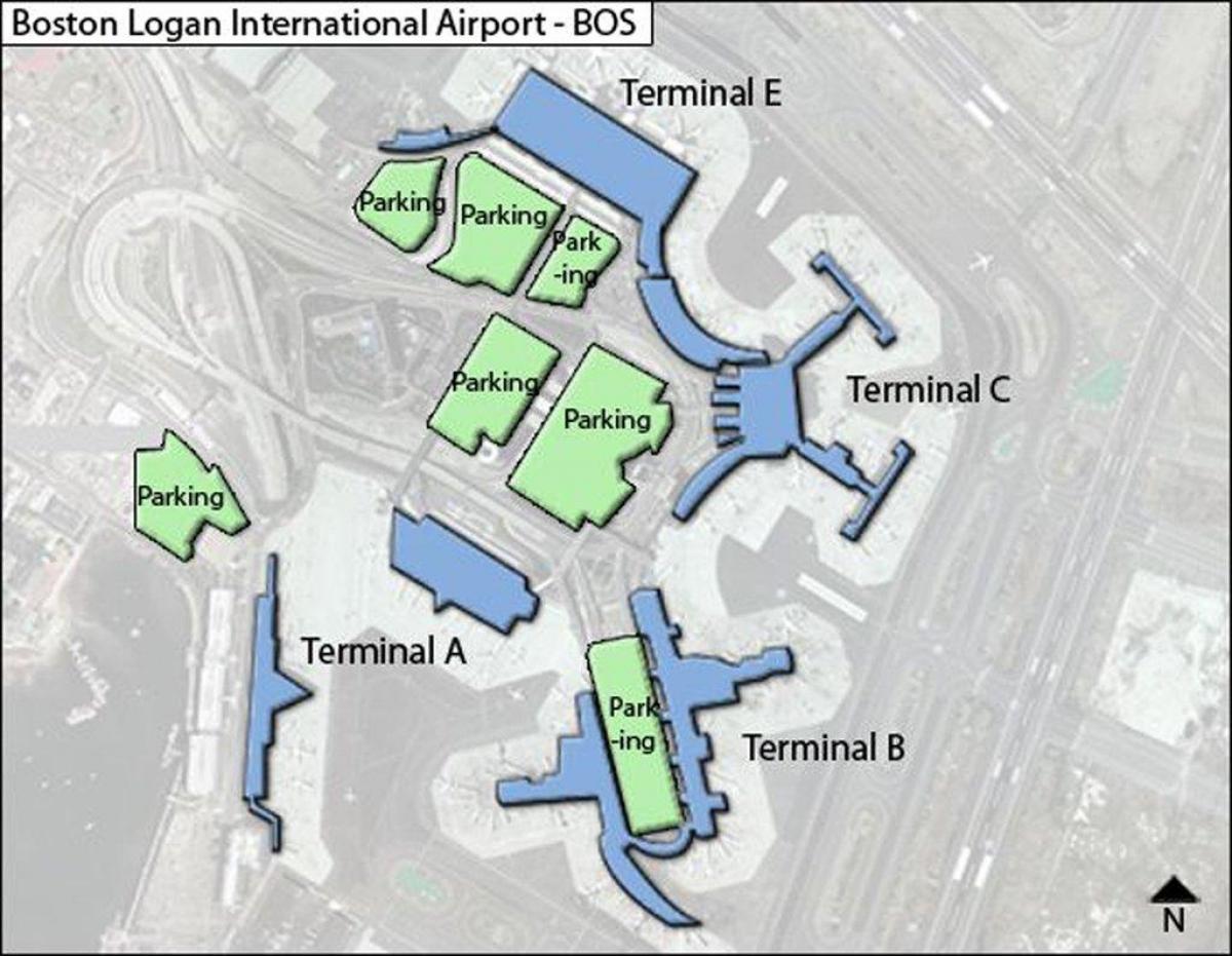 mapa na Logan aerodrom terminal c