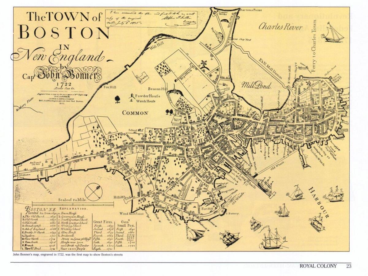 stari mapu Bostonu