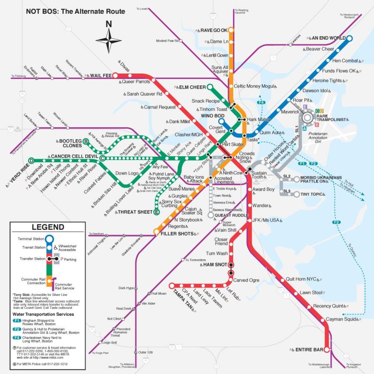 mapa t mapu Bostonu