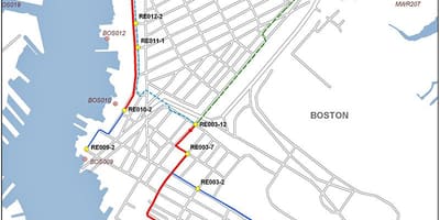 Mapa istočni Boston,