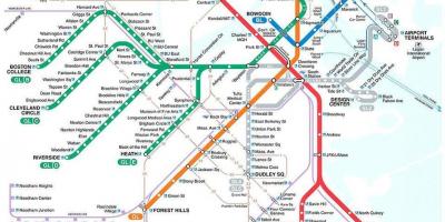 MBTA Bostonu mapu