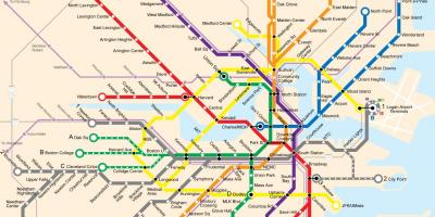 Bostonu javni prevoz je mapa